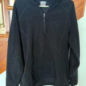 Black Half-Zip Women’s Fleece Top Jacket Sweater